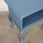 Vintage side table Oak wood Blue 1960s 5