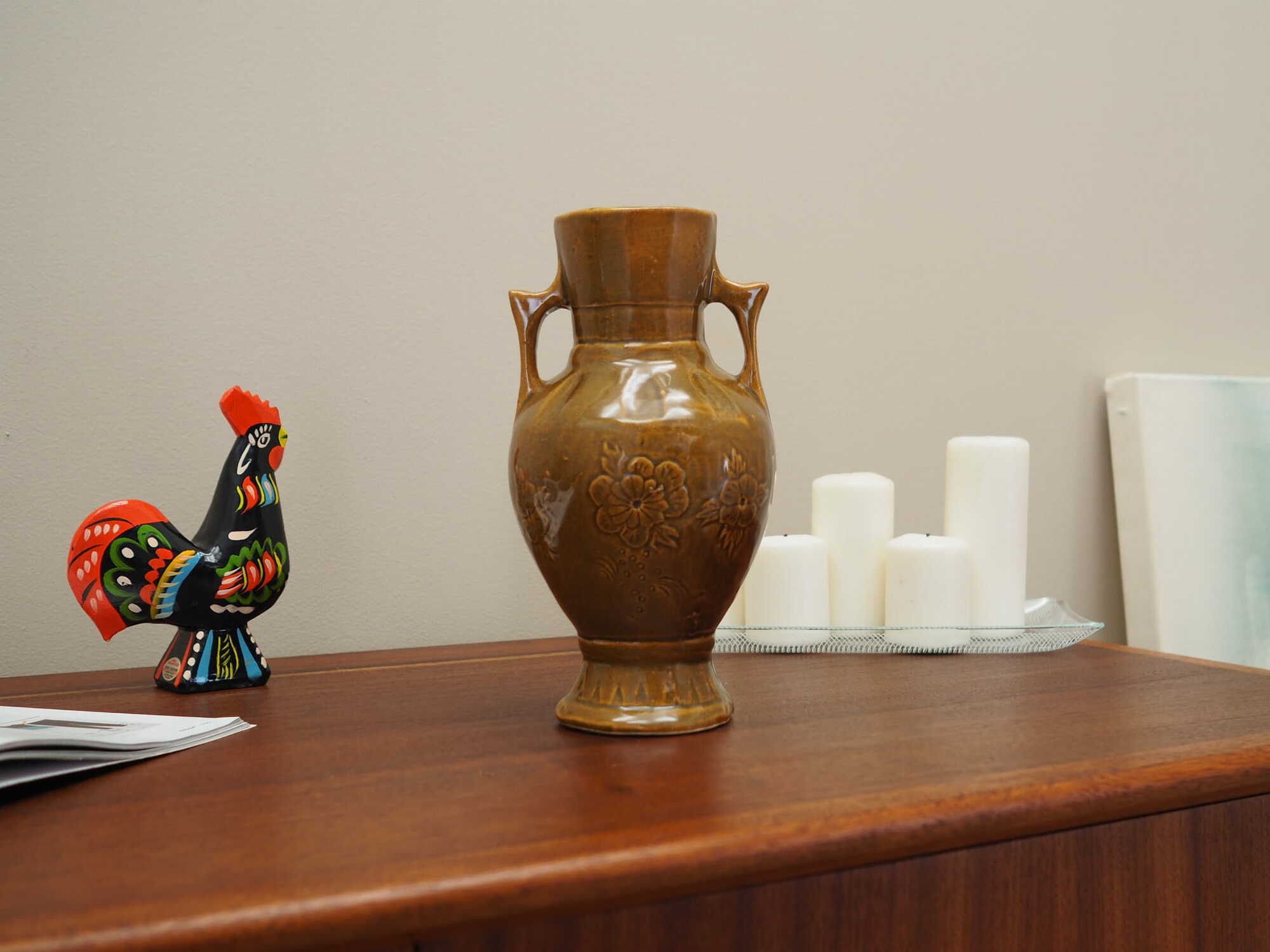 Vintage Vase Ceramic Brown 1960s 7