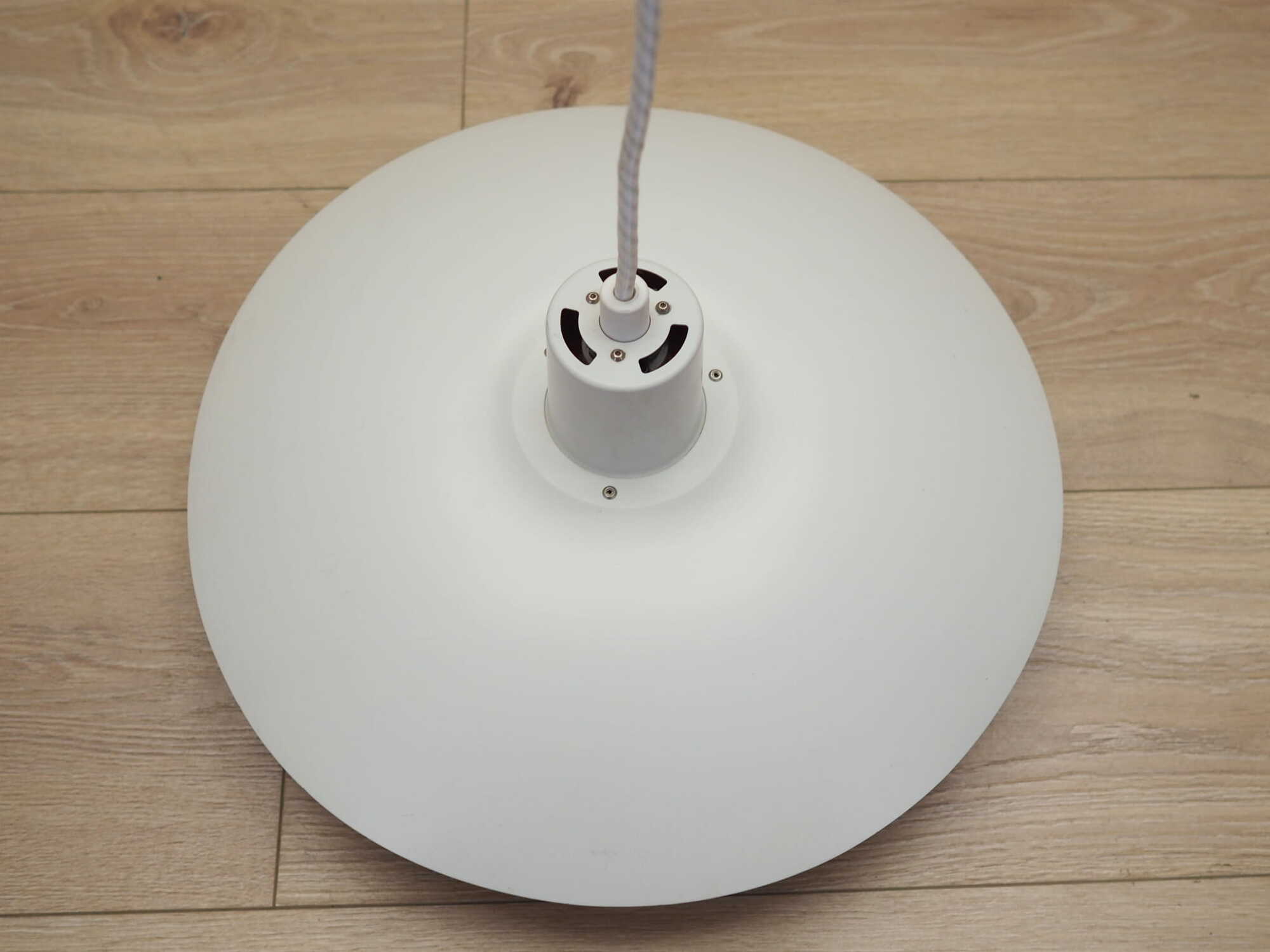 Vintage Pendant Lamp Metal White 1960s 5