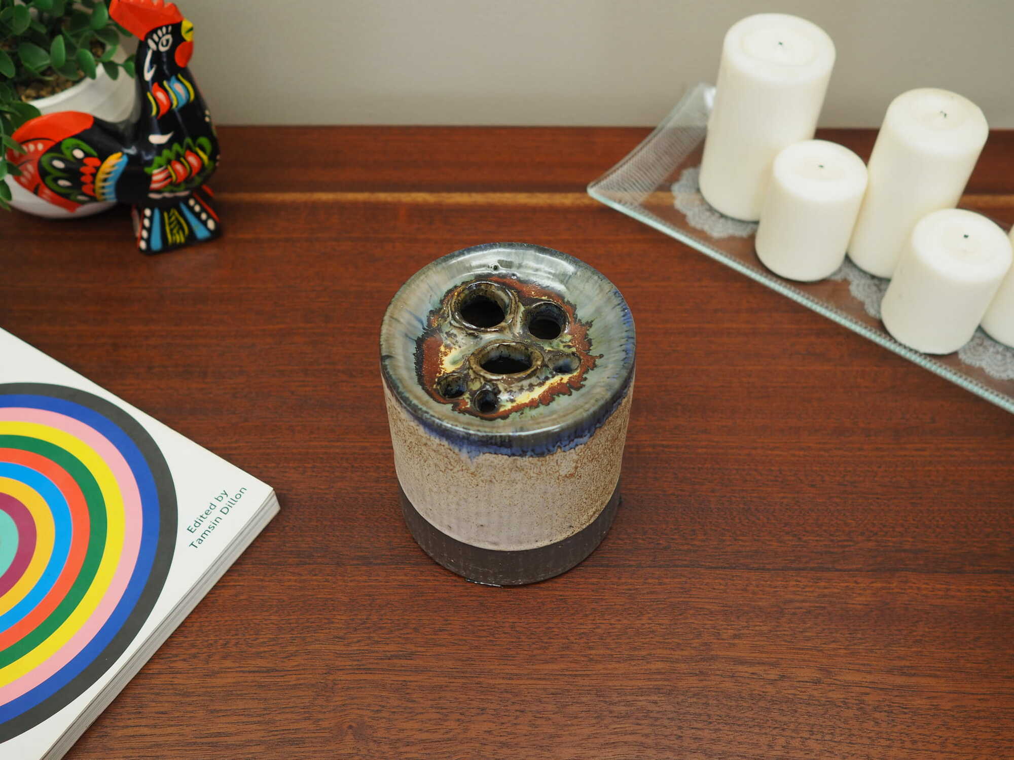Vintage Vase Ceramic Multicolored 1960s 3