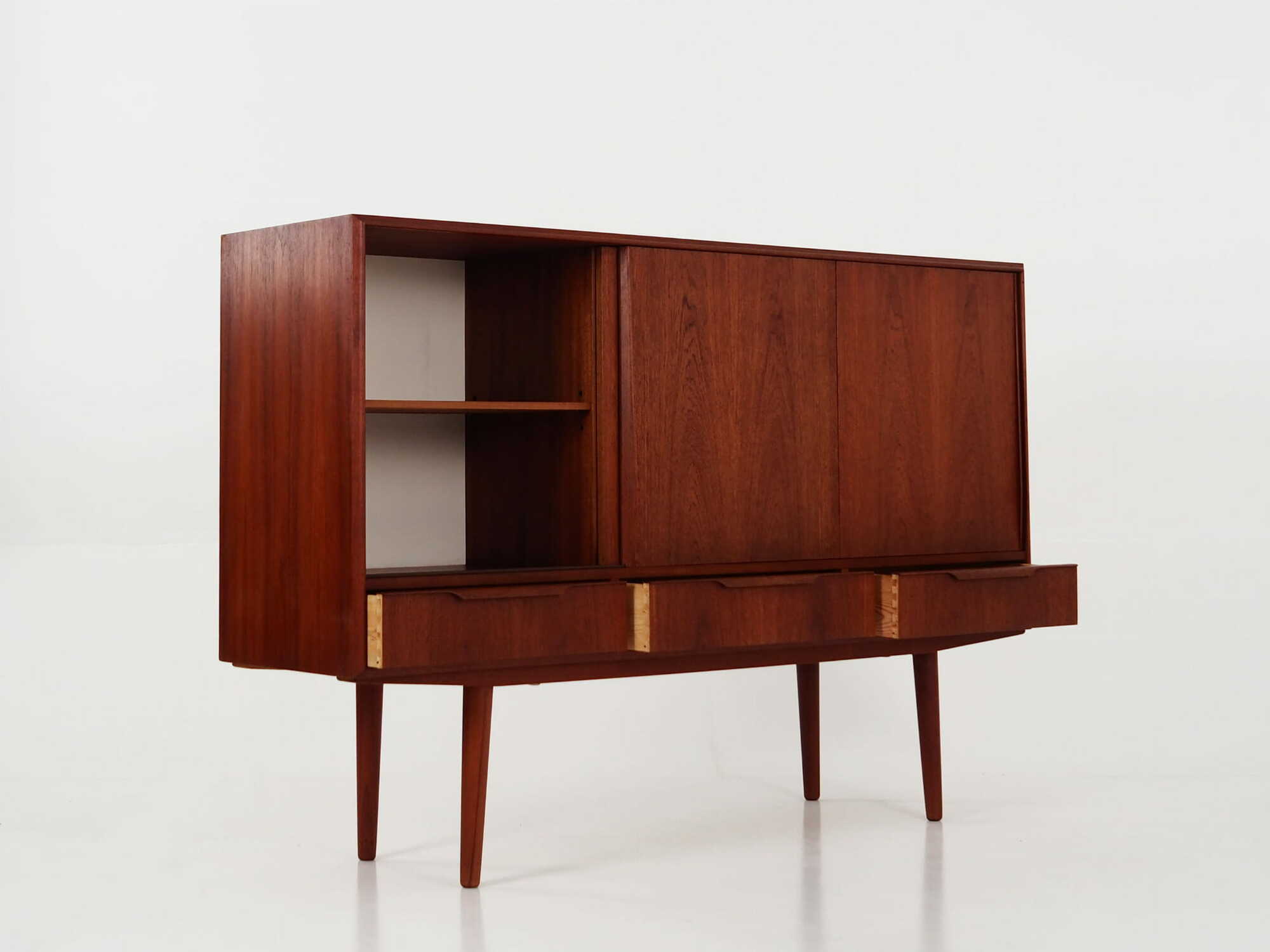 Highboard Teak Brown 1960s 4