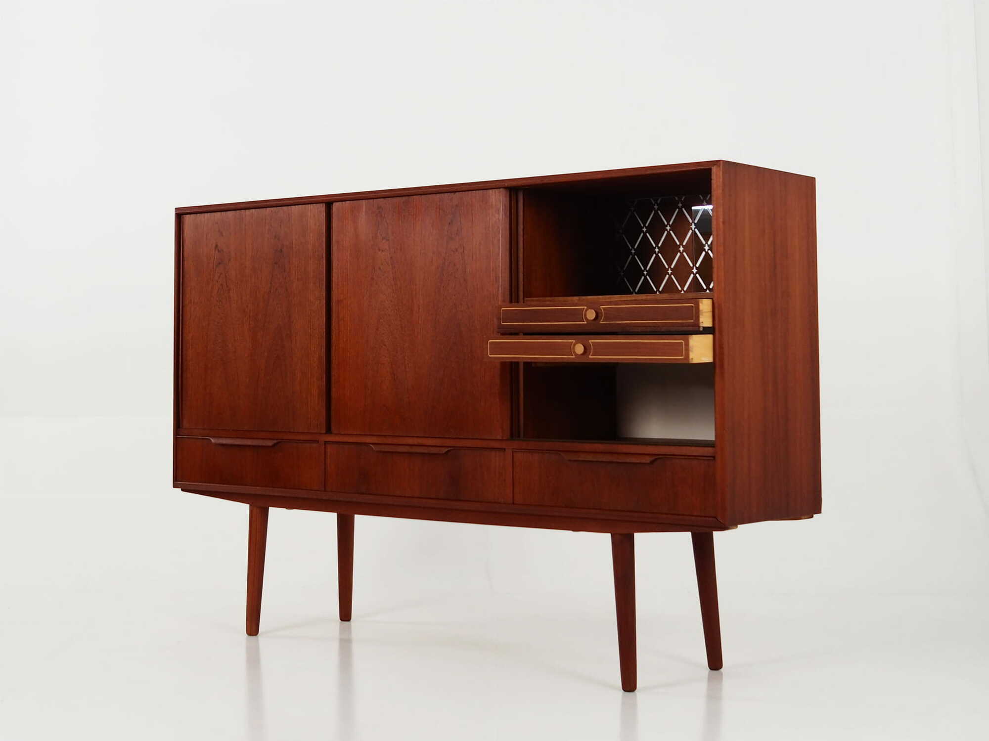 Highboard Teak Brown 1960s 6