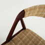 4x Vintage chair teak wood textile beige 1970s 4