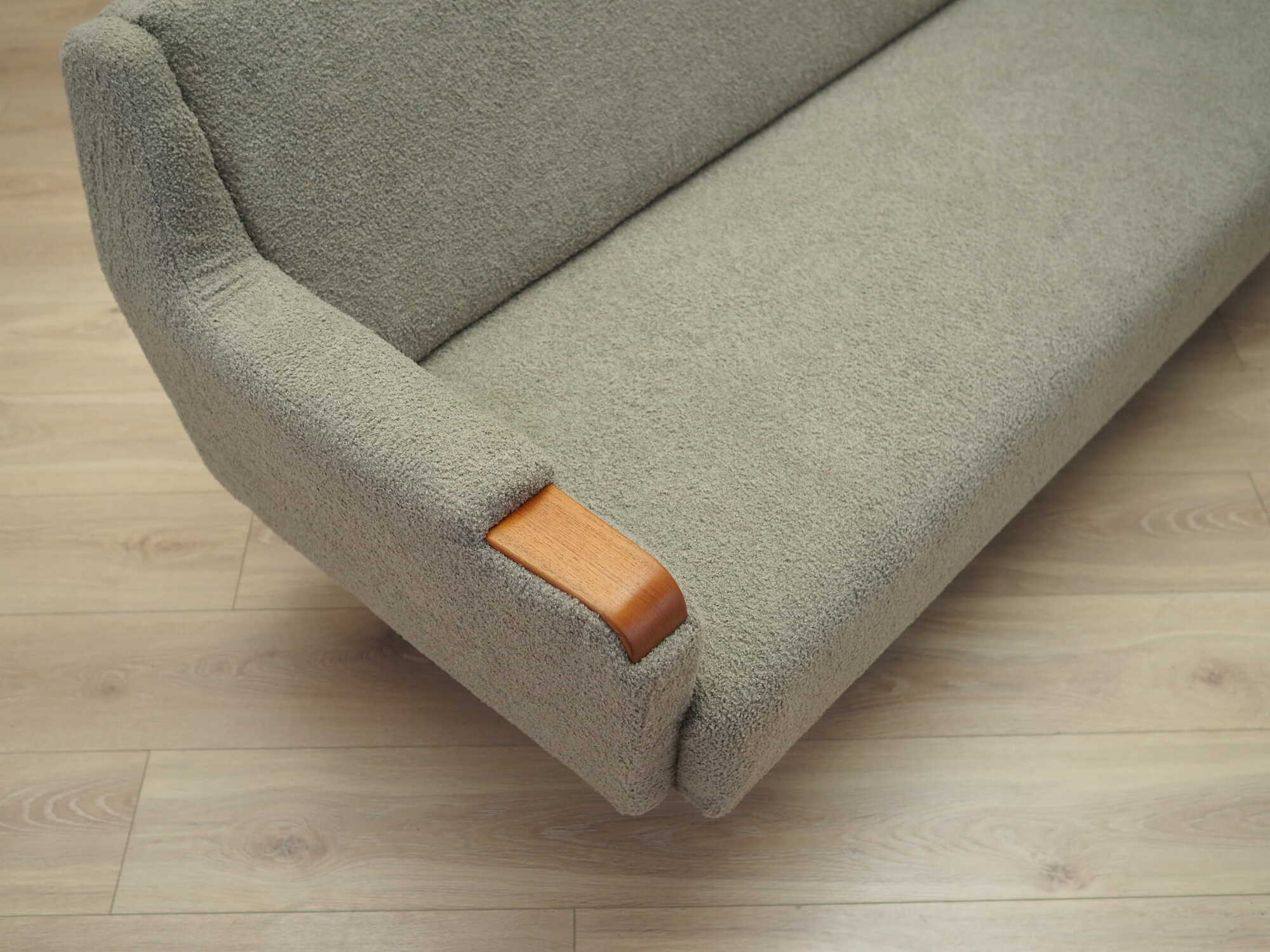 Divano Legno di teak Tessuto Anni '70 Grigio Anni 7