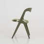 Vintage Chair Wood Fabric Green 1970s 2