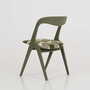 Vintage Chair Wood Fabric Green 1970s 3