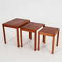 3x Vintage Side Table Teak Brown 1970s 2