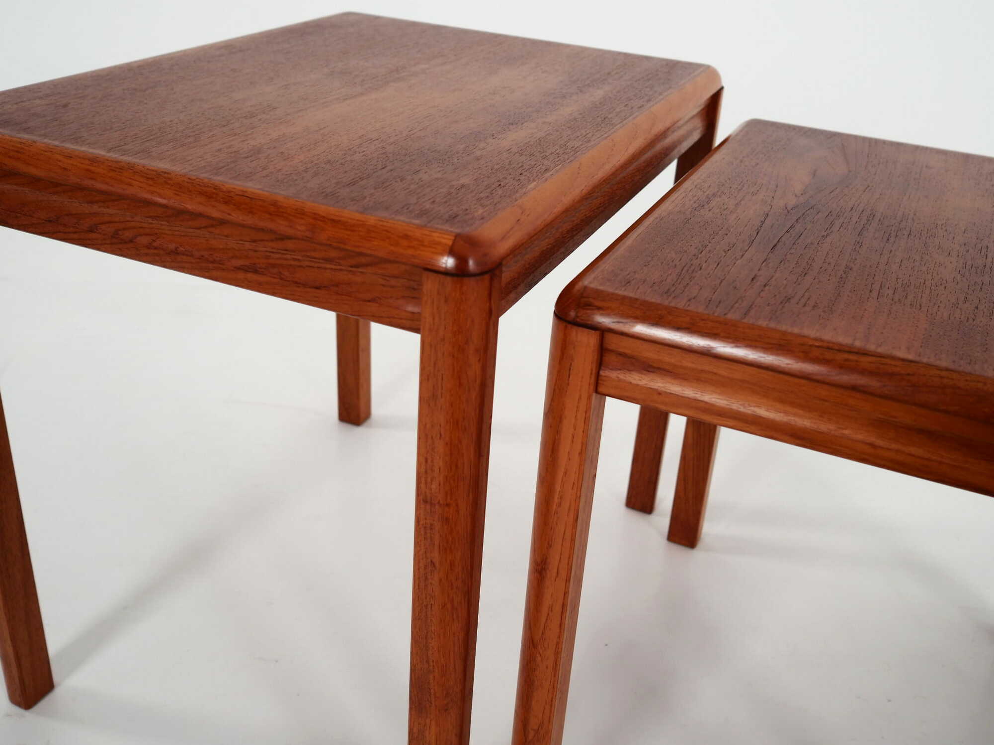 3x Vintage Side Table Teak Brown 1970s 5