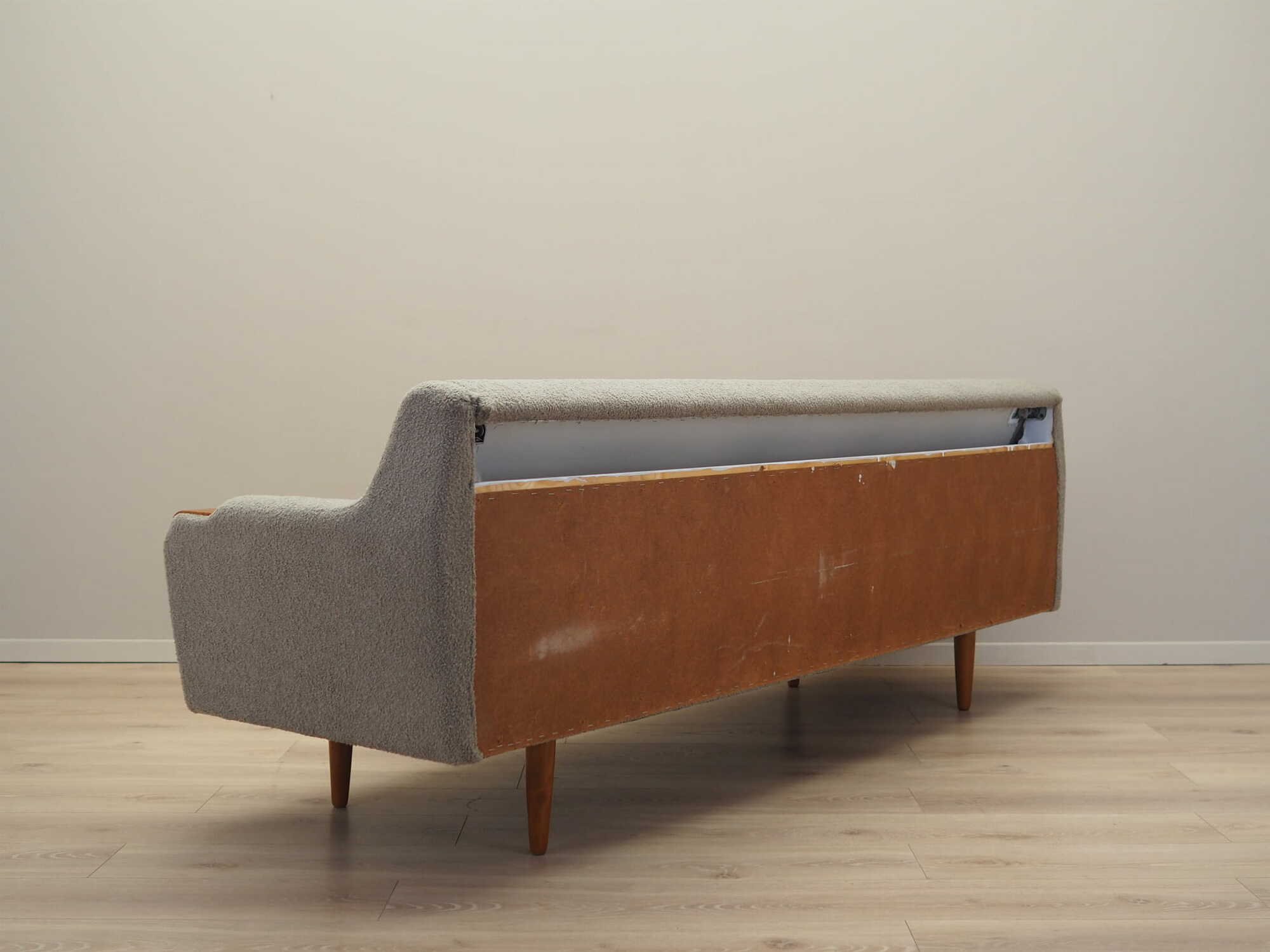 Divano Legno di teak Tessuto Anni '70 Grigio Anni 3
