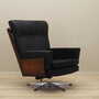 Poltrona da ufficio vintage pelle legno nero anni '70 7