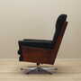 Vintage Bürosessel Leder Holz Schwarz 1970er Jahre 3