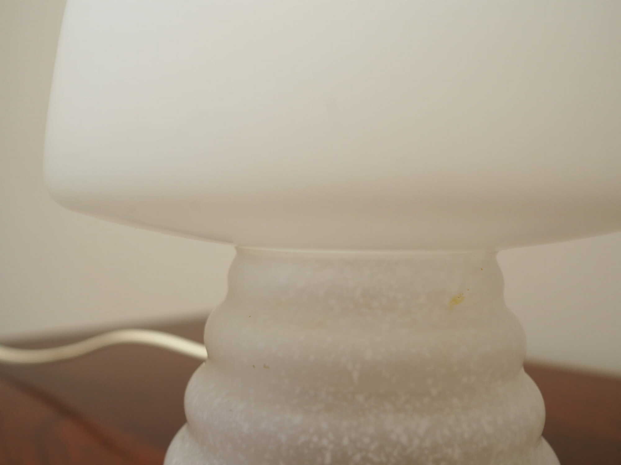 Vintage Table Lamp Glass Metal White 1970s 7