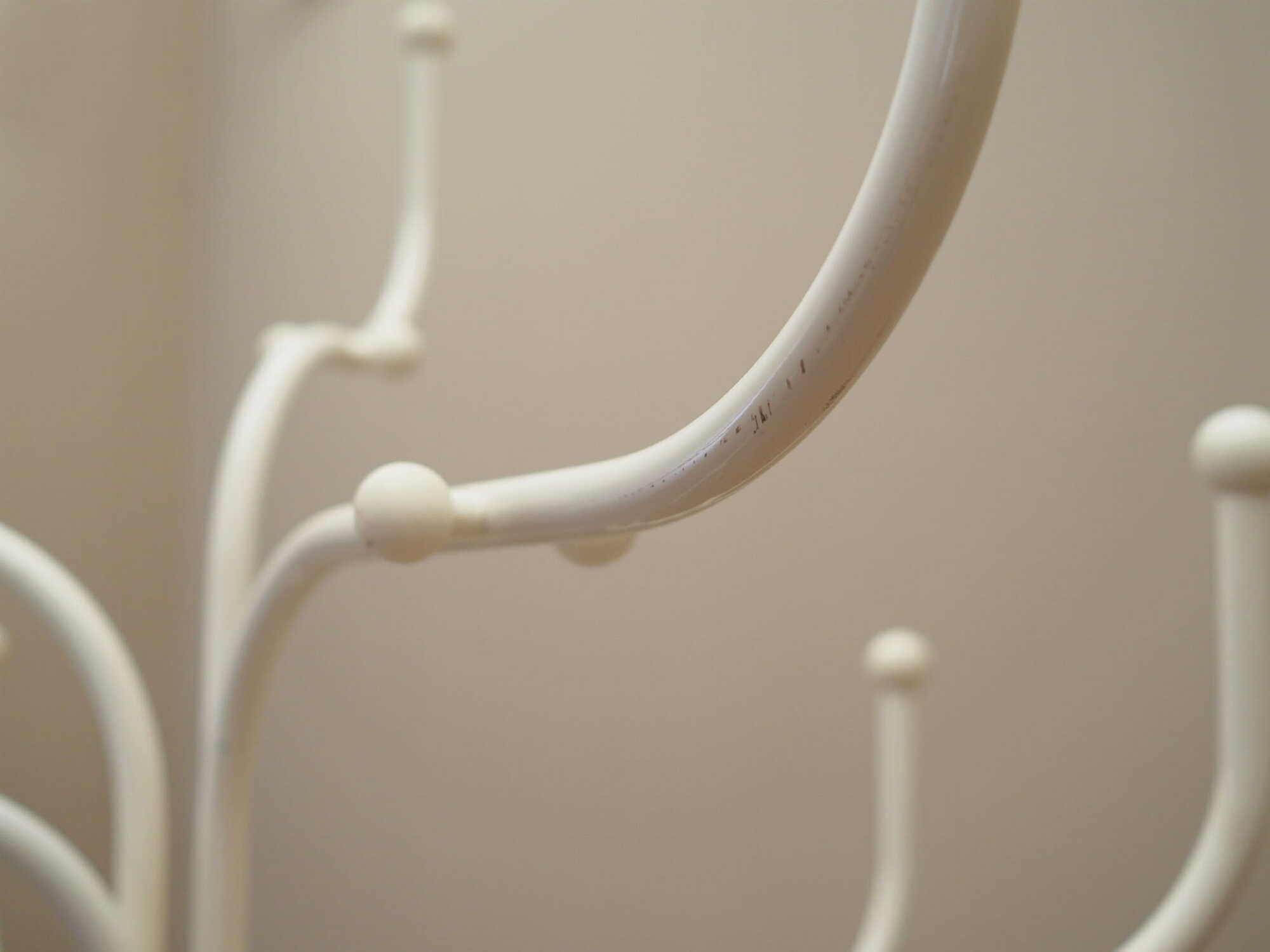 Vintage coat rack metal white 1970s 8