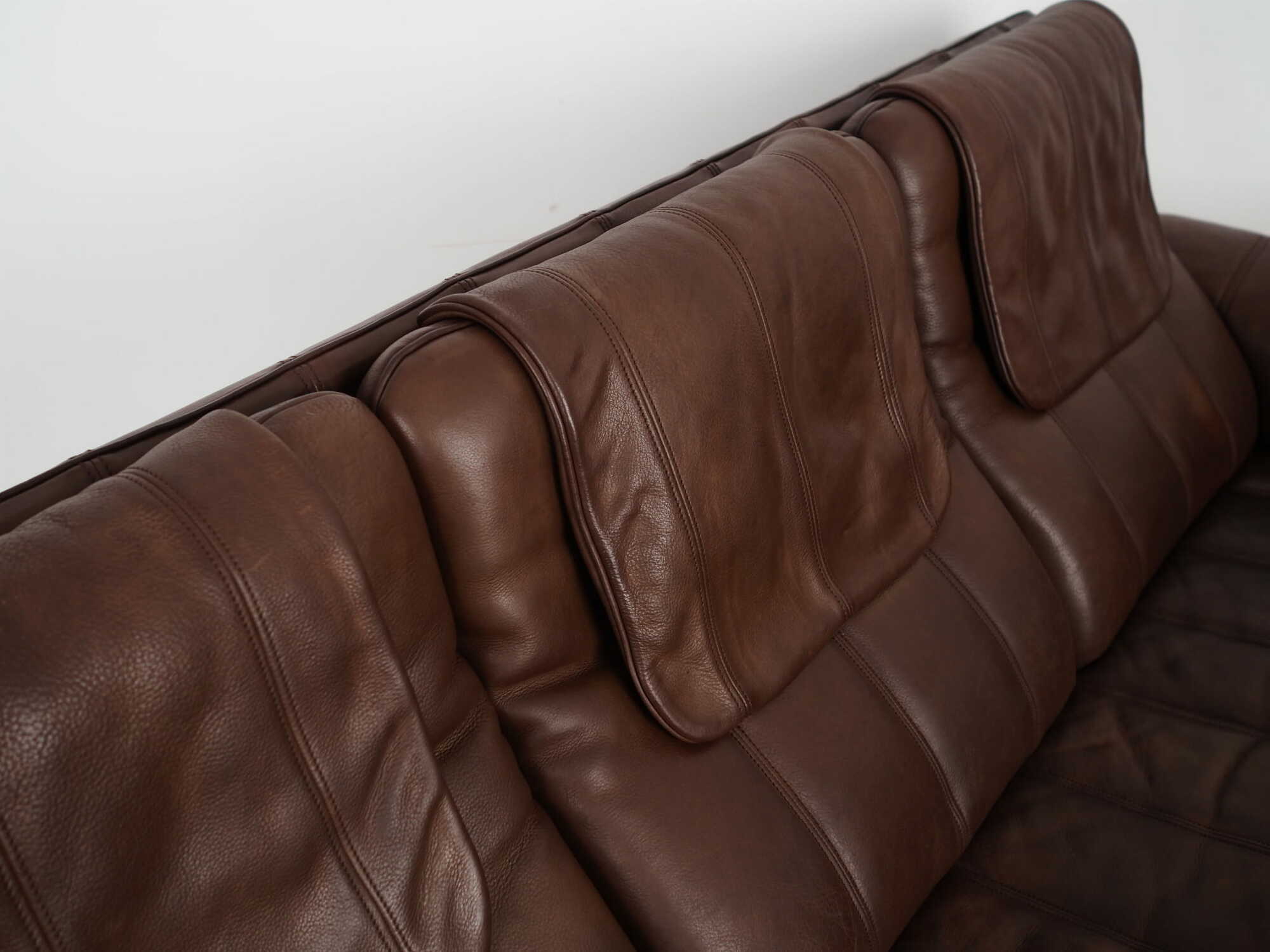 Sofa Leather Brown 1970s 7