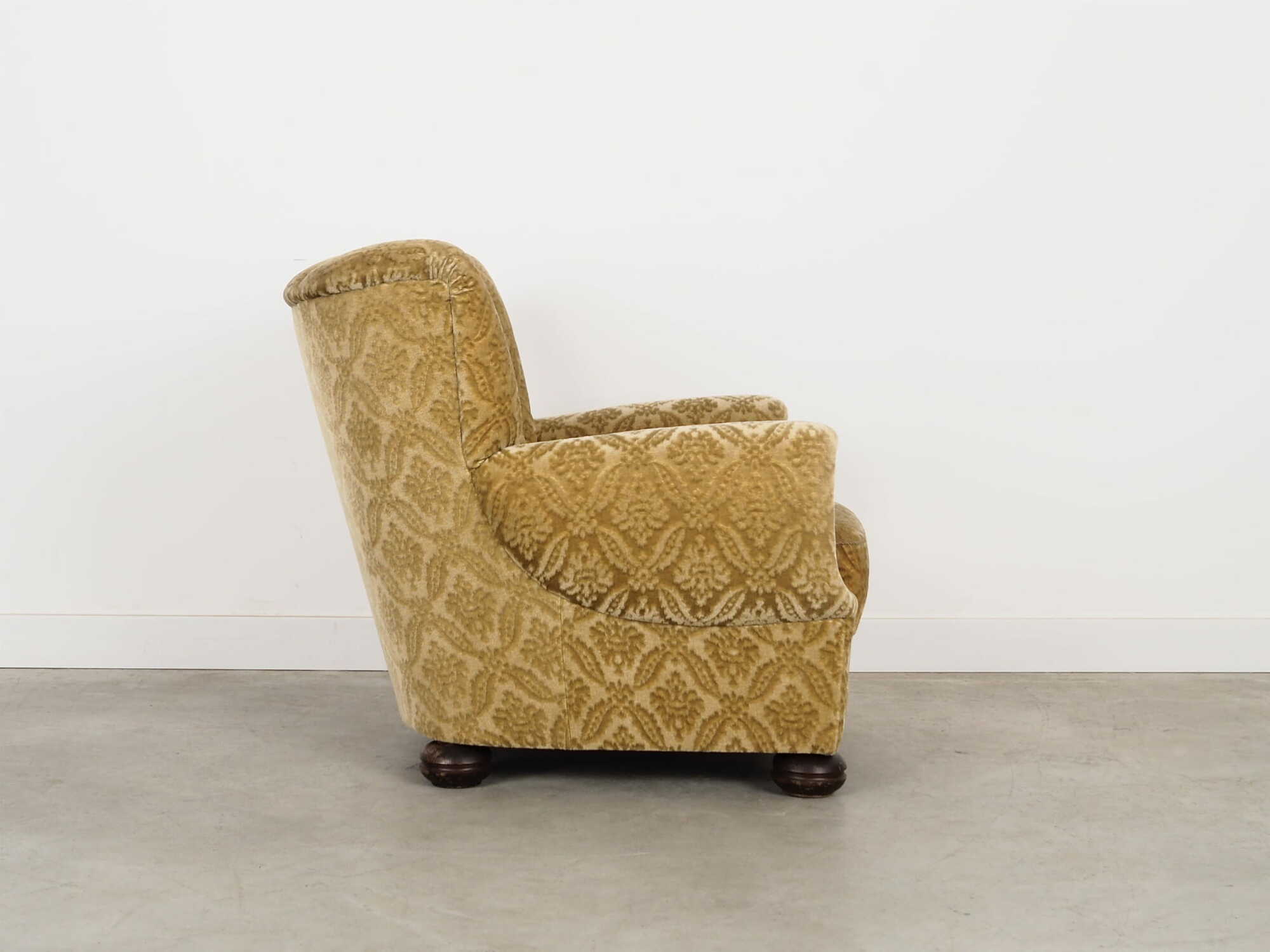 Poltrona Tessuto Legno Giallo Anni '60 7
