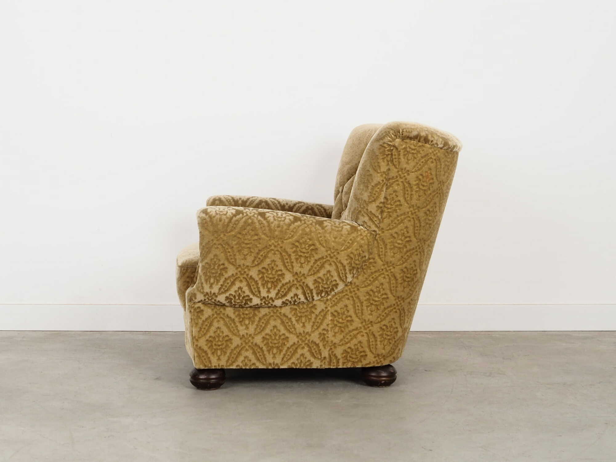 Armchair Textile Wood Yellow 1960s 3