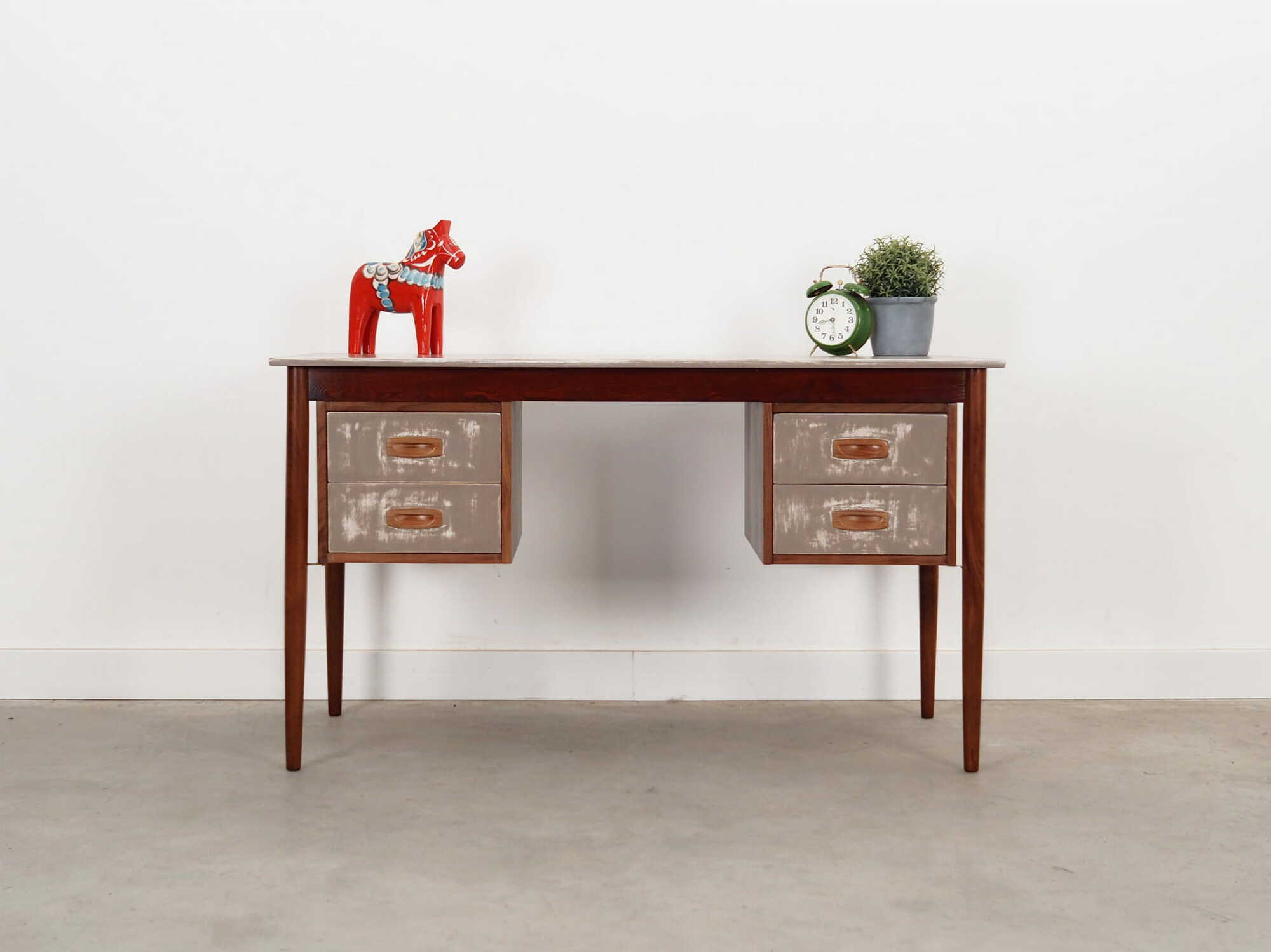 Vintage Desk Teak Wood Brown 1960s 1
