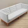 Vintage Sofa 3-seater Oak wood Textile Gray 1970s 8