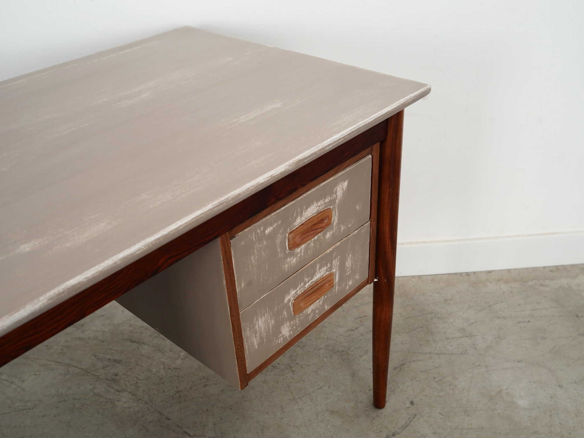 Vintage Desk Teak Wood Brown 1960s 8