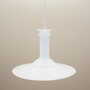 Lampada a sospensione in vetro bianco anni '70 2