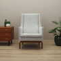 Vintage Armchair Wood Textile Grey 1960s 1