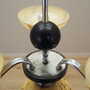 Vintage chandelier glass metal yellow 1970s 5