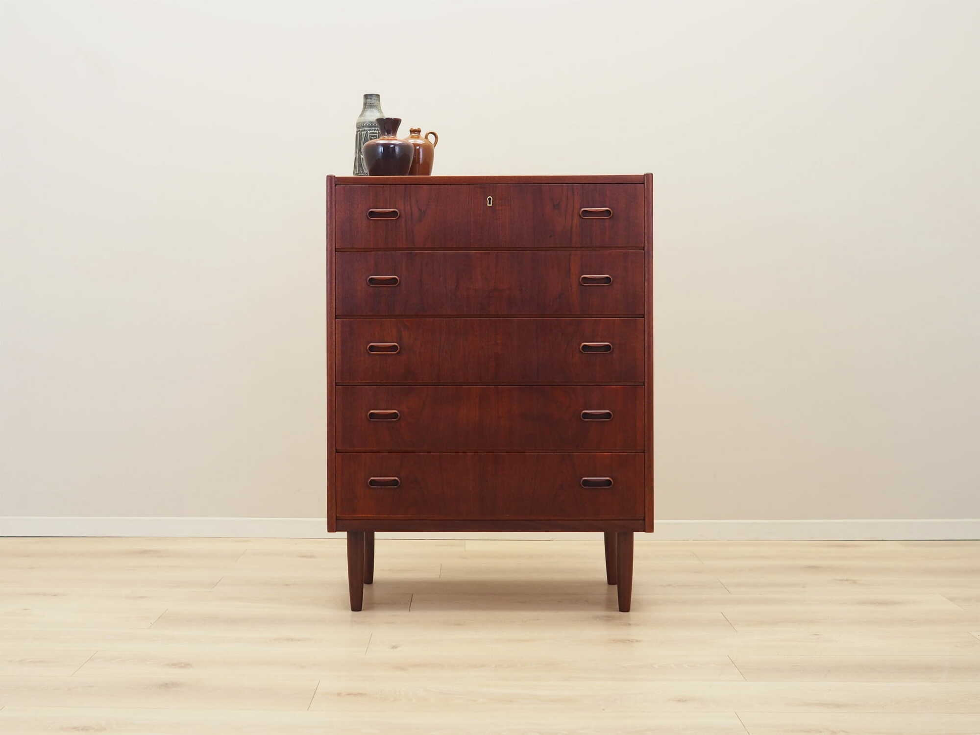 Vintage chest of drawers Teak wood Brown 1970s 1