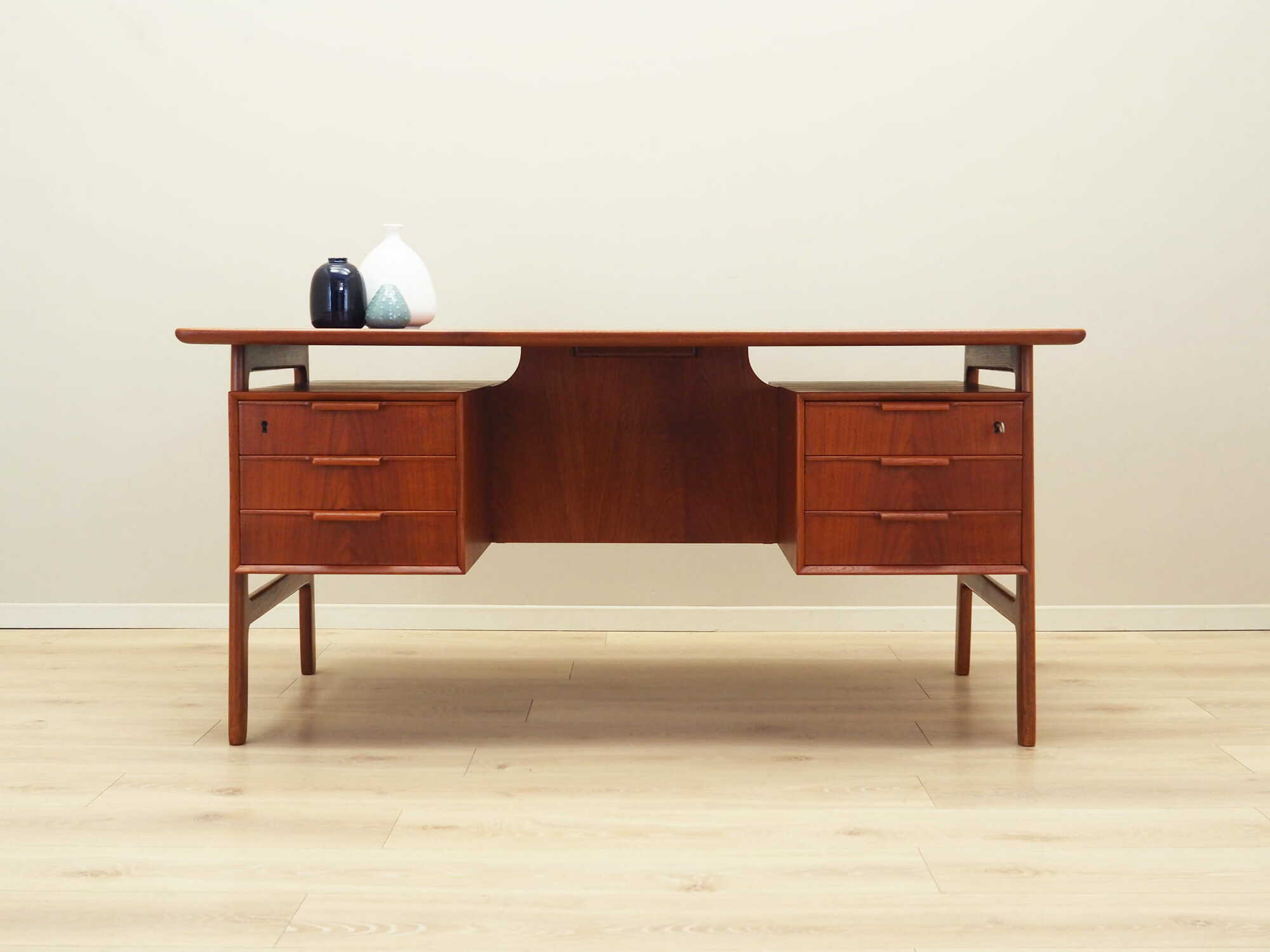 Vintage desk teak brown 1970s 1