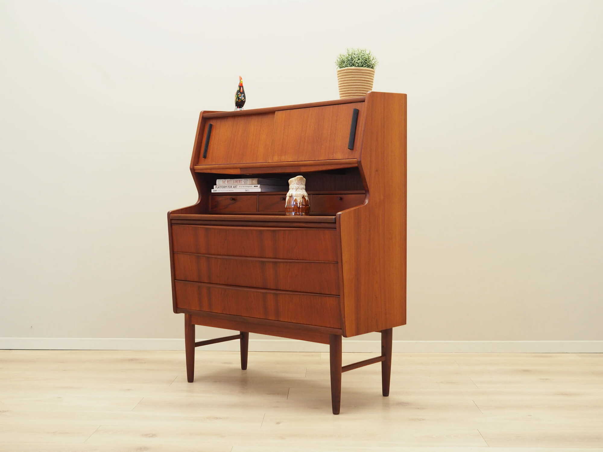 Secretaire in legno marrone anni '70 3