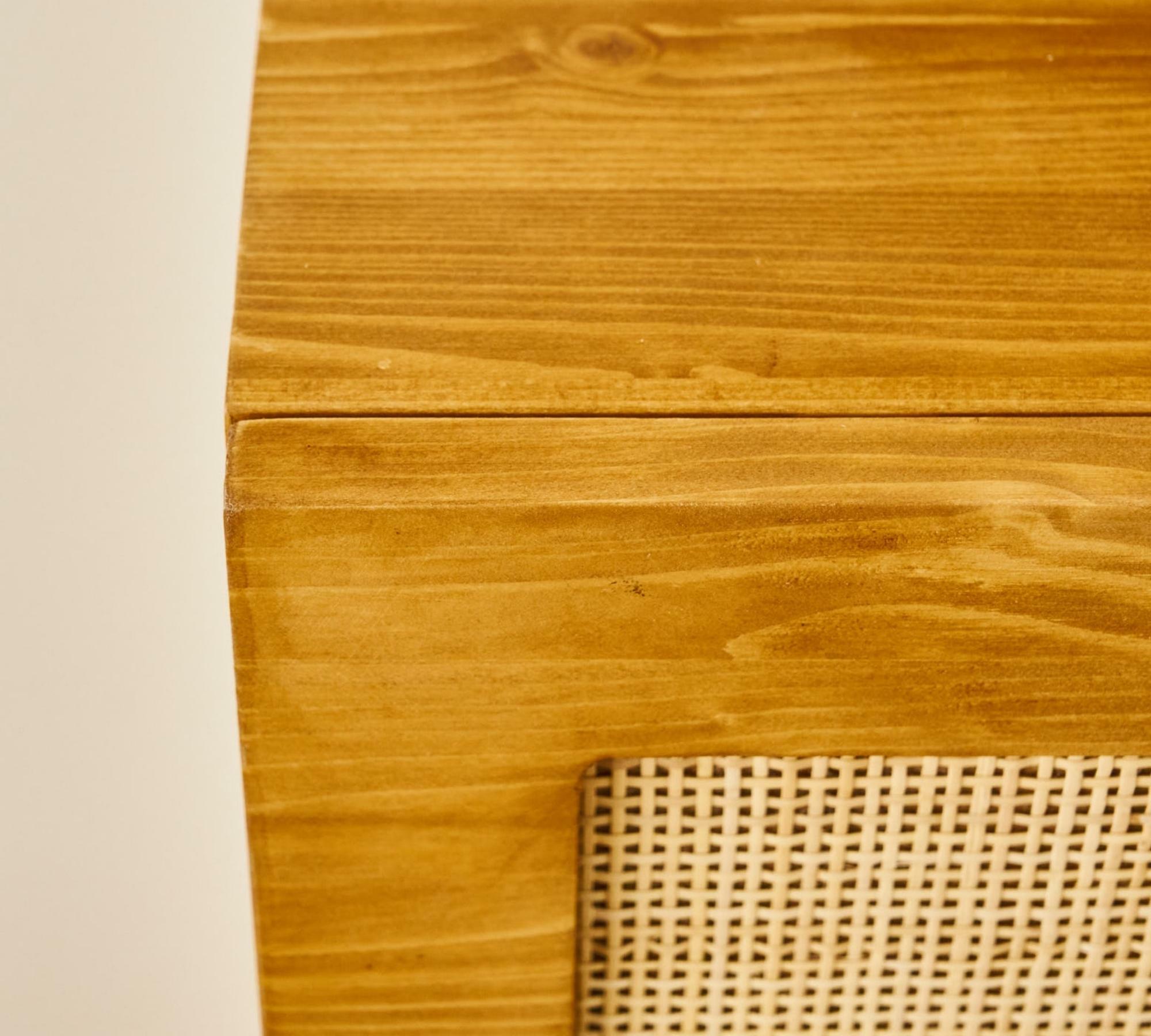 Kommode Tannenholz Schilfrohr-Faser Sand 4