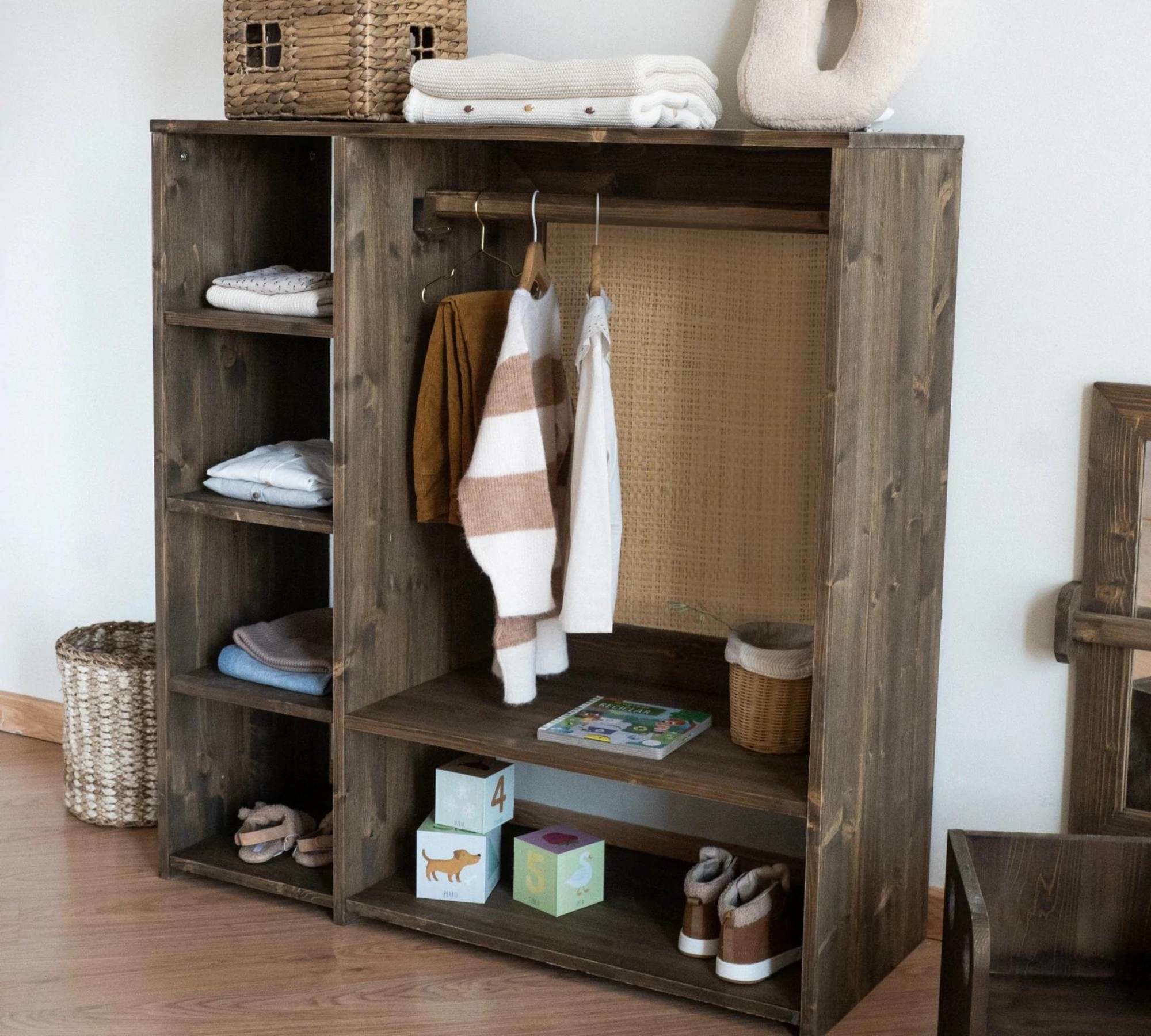 Garderobenschrank Kinderzimmer Holz Kiefer 0