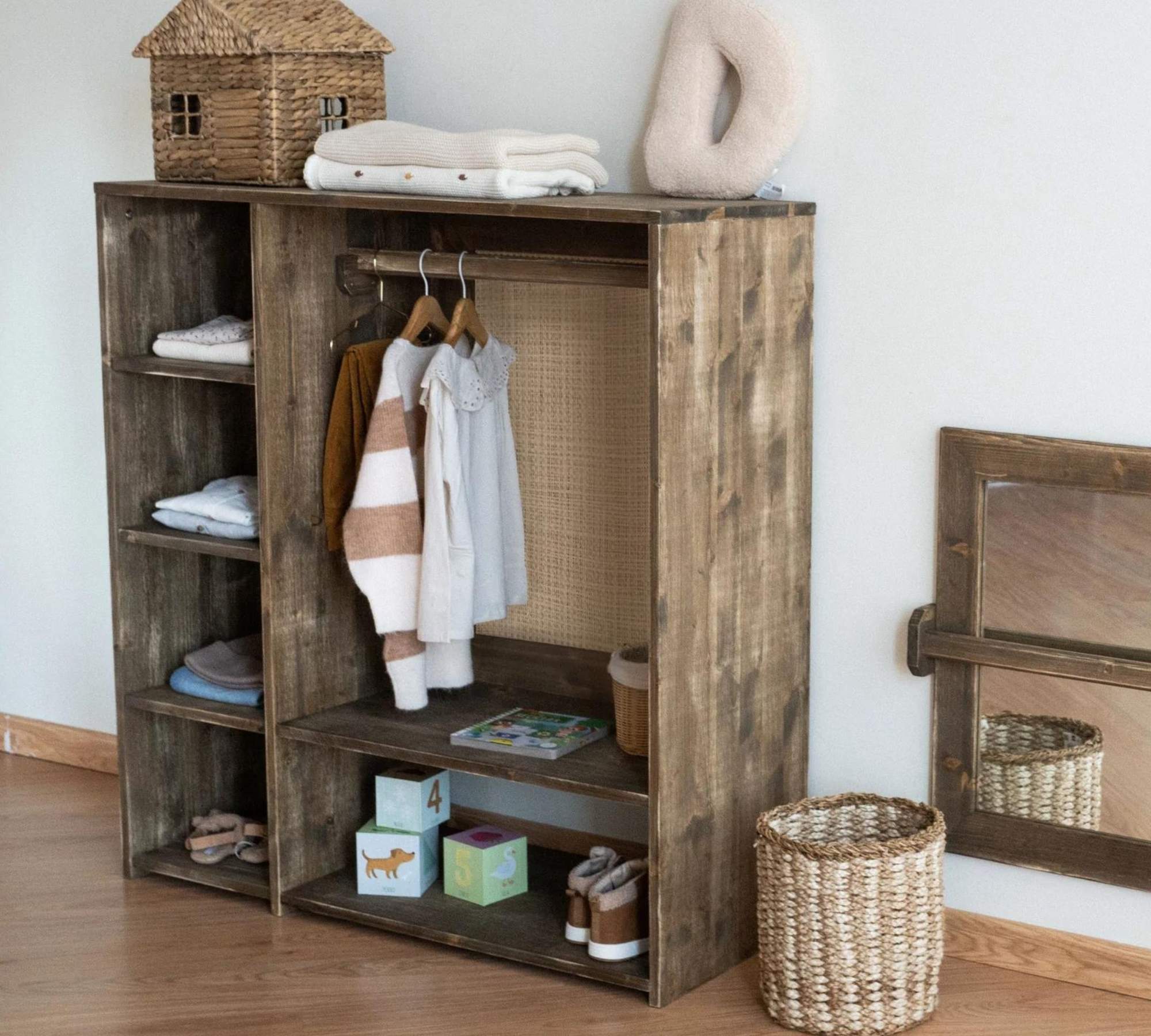 Garderobenschrank Kinderzimmer Holz Kiefer 2
