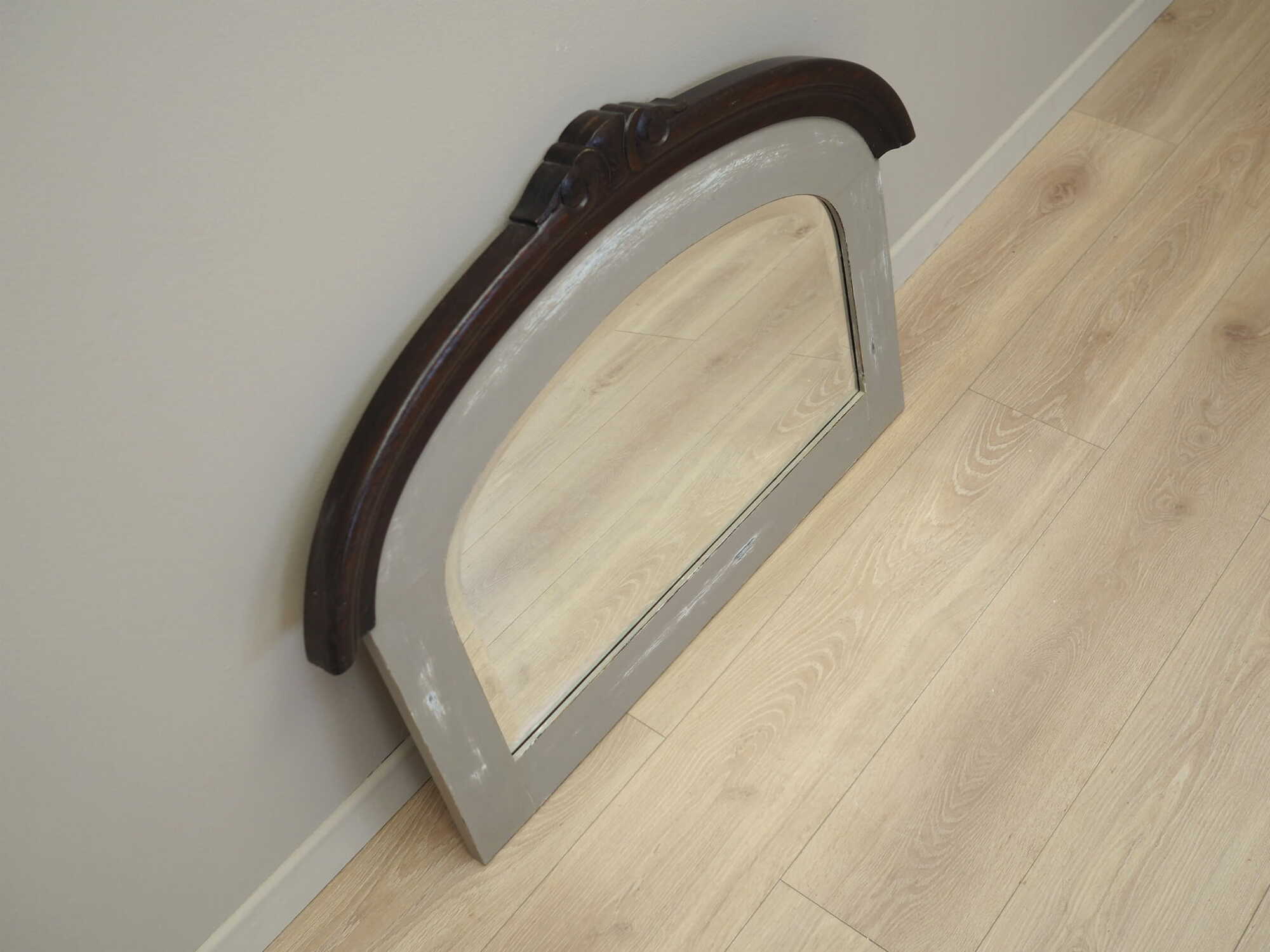 Vintage Mirror Oak Wood Brown 1960s 6