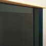 Vintage display cabinet oak wood green 1980s 9