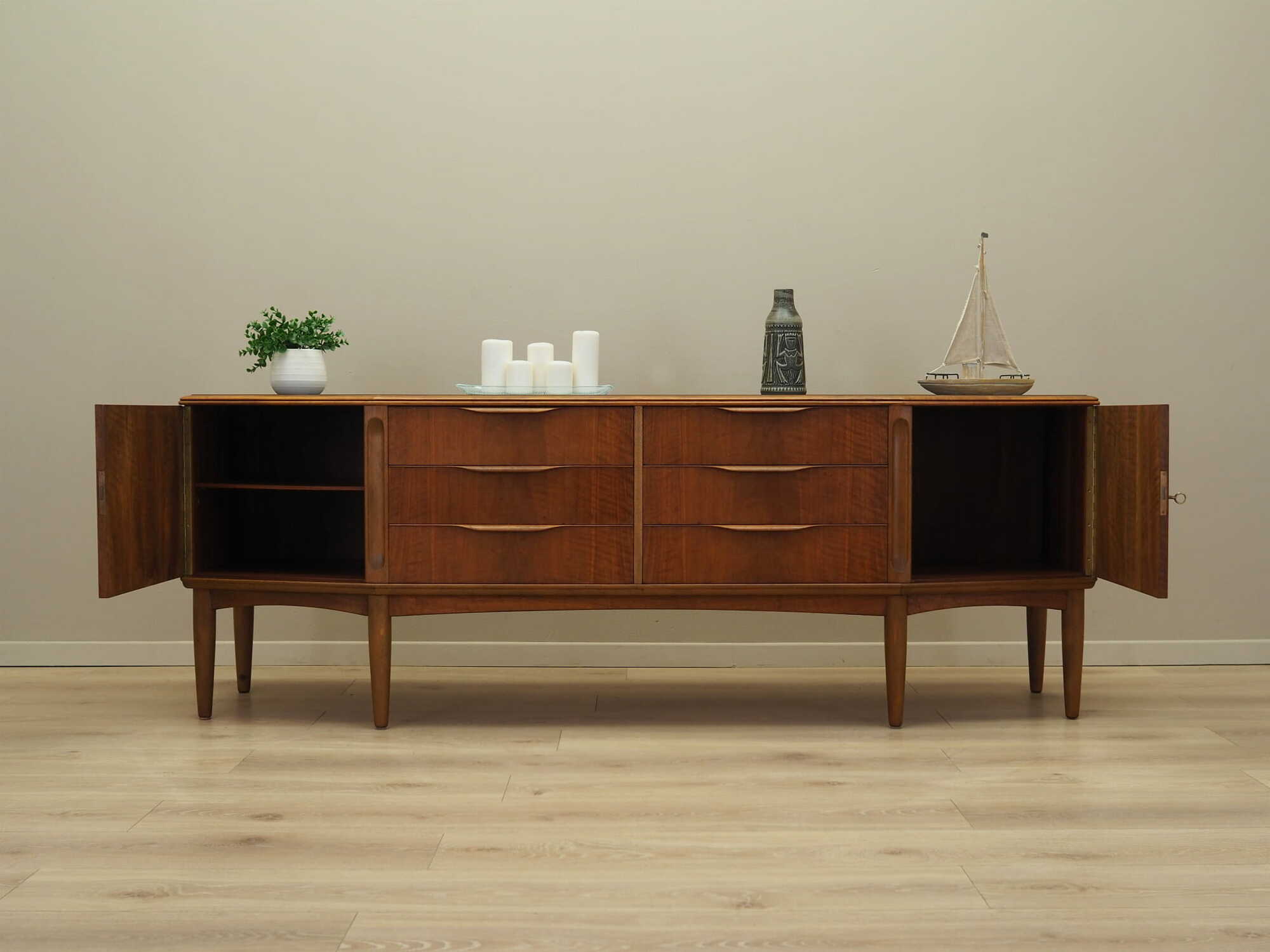 Vintage Sideboard Walnut Wood Brown 1960s 2