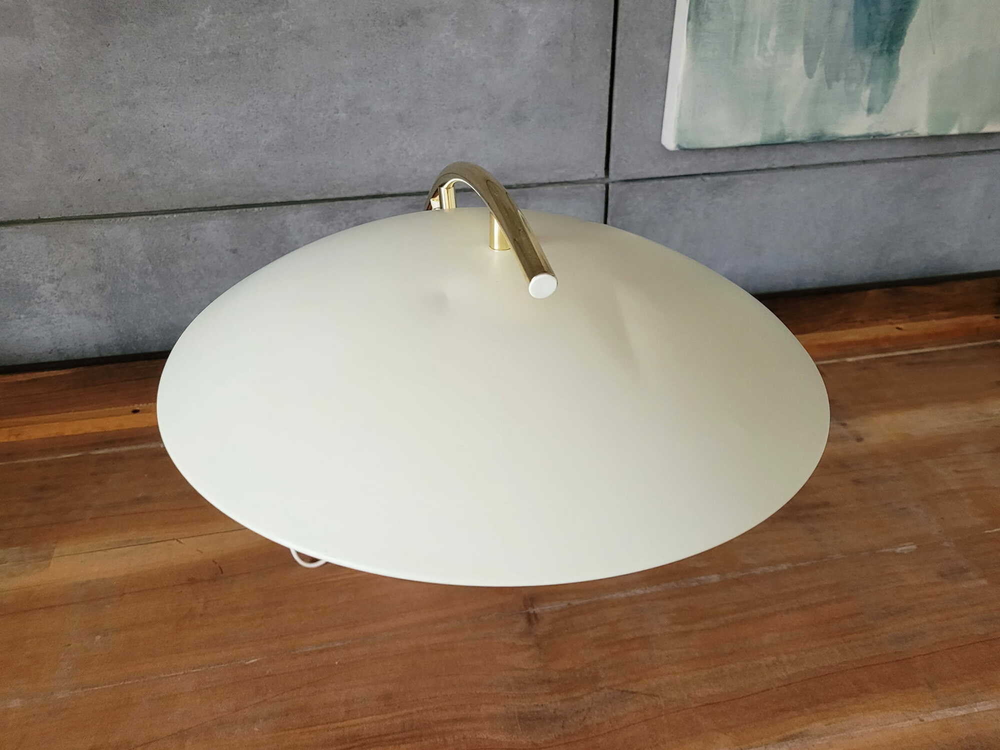 Table lamp metal white 1980s 9