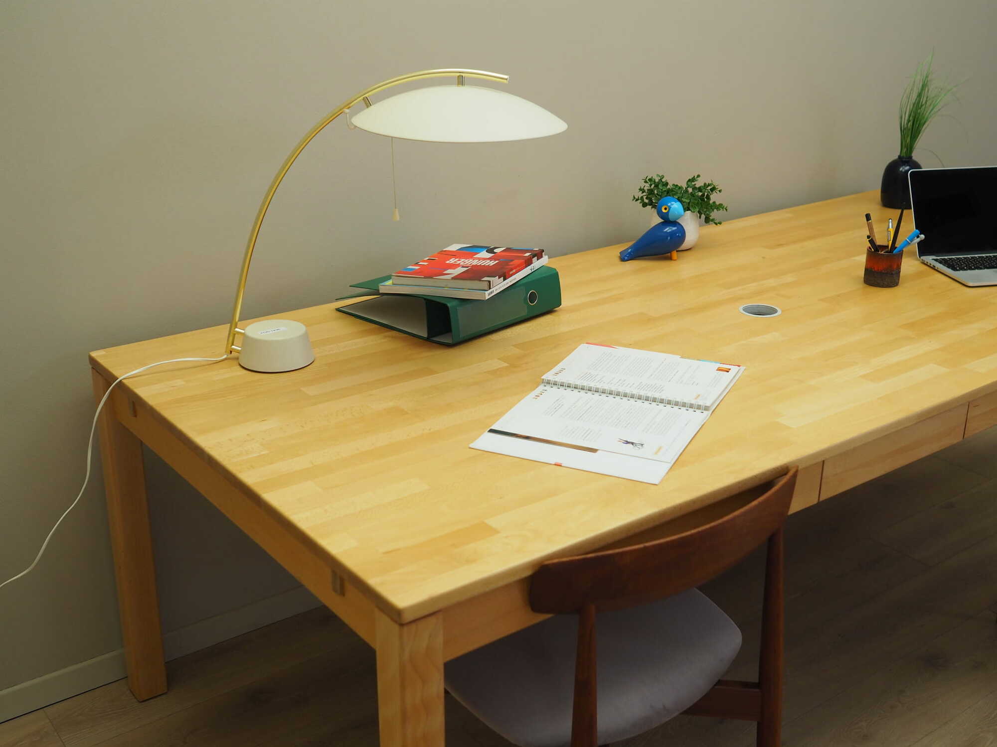 Vintage Desk Wood Beige 1980s 4