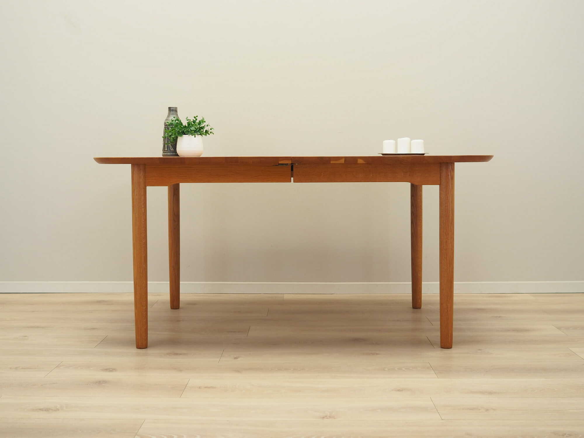 Vintage Dining Table Ash Wood Brown 1960s 1