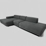 Pyllow Corner Sofa with 2 Chaise Lounges Fine Fabric Black 0