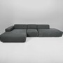 Pyllow Corner Sofa with 2 Chaise Lounges Fine Fabric Black 1