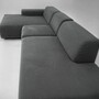 Pyllow Corner Sofa with 2 Chaise Lounges Fine Fabric Black 2