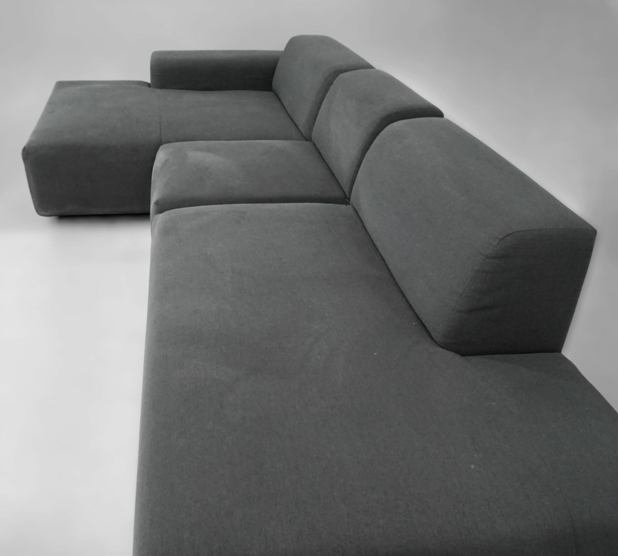 Pyllow Corner Sofa with 2 Chaise Lounges Fine Fabric Black 2