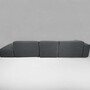 Pyllow Corner Sofa with 2 Chaise Lounges Fine Fabric Black 3