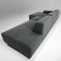 Pyllow Corner Sofa with 2 Chaise Lounges Fine Fabric Black 5