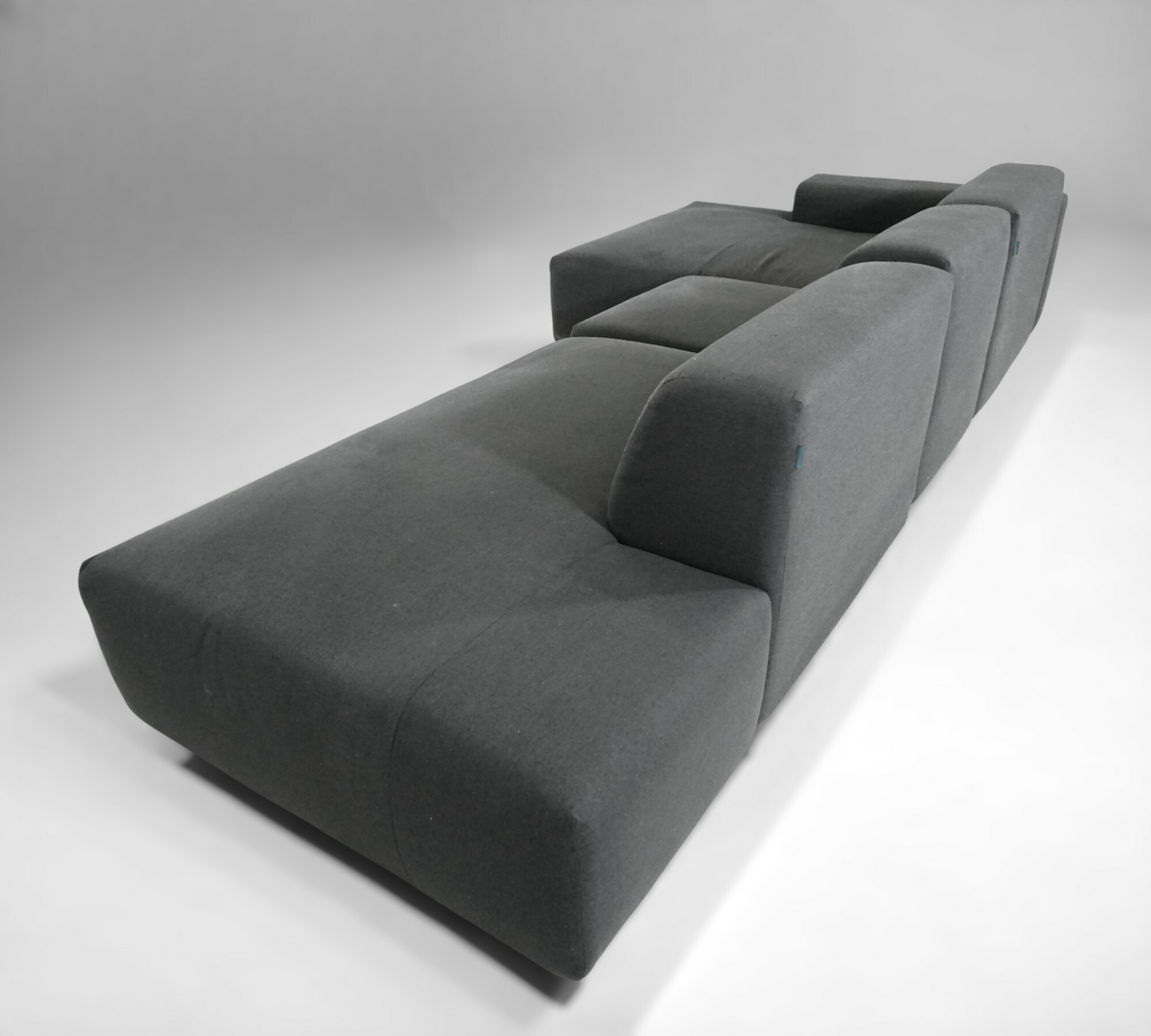 Pyllow Corner Sofa with 2 Chaise Lounges Fine Fabric Black 5