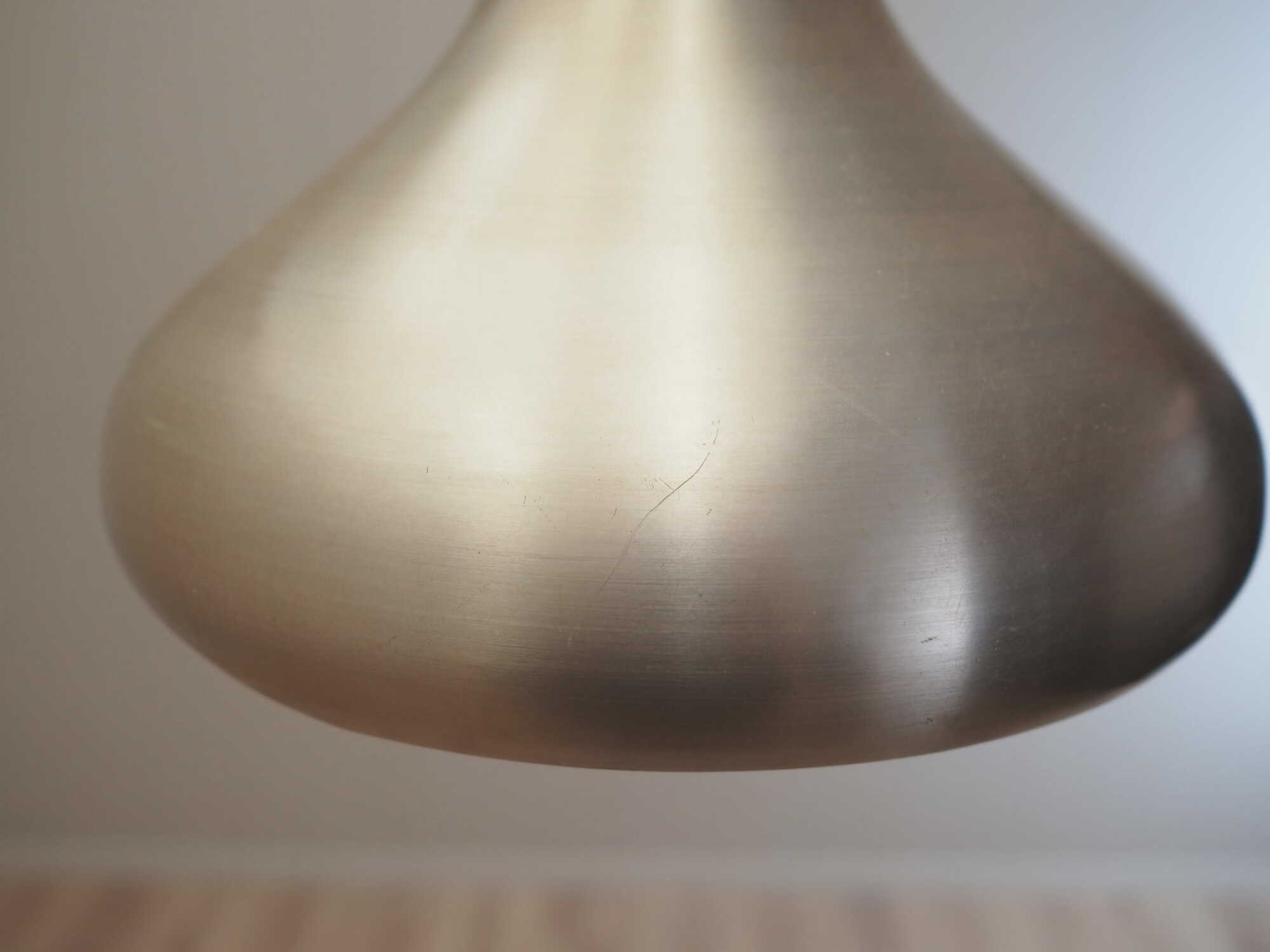 Lampada a sospensione metallo grigio anni '70 4