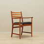 Vintage armchair Teak wood Leather Brown 1970s 9