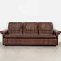 Sofa Leather Brown 1970s 1