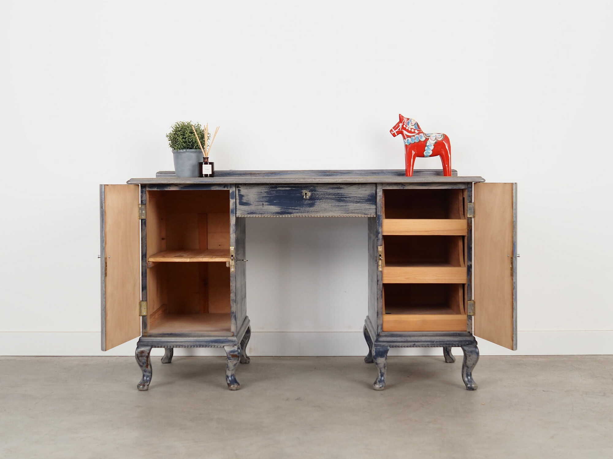 Vintage desk Pine grey 1960s 2