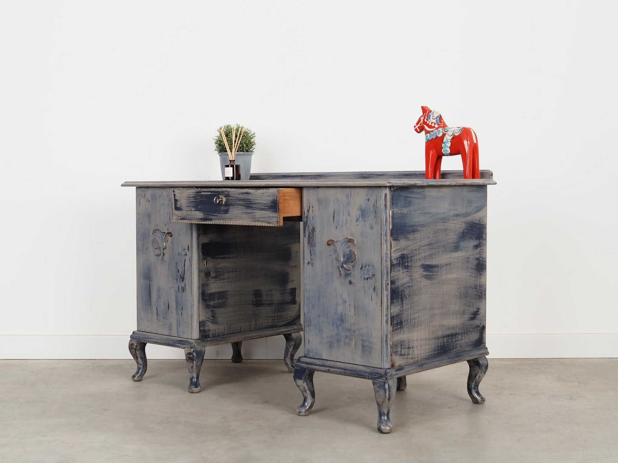 Vintage desk Pine grey 1960s 4